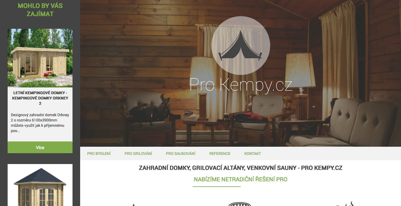 Výroba internetových stránek - Reference, vytvořené internetové stránky - Výroba internetových stránek - Pro kempy.cz